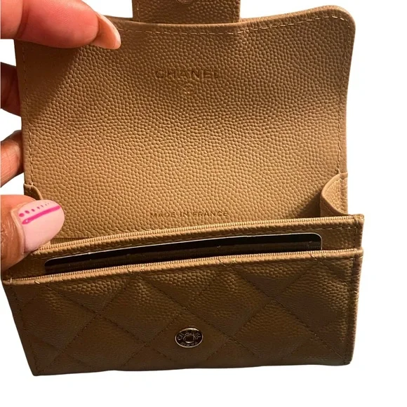 ‼️SOLD‼️CHANEL 22A Beige/ Caramel Classic Flap Card Holder NWT - Picture 5 of 13
